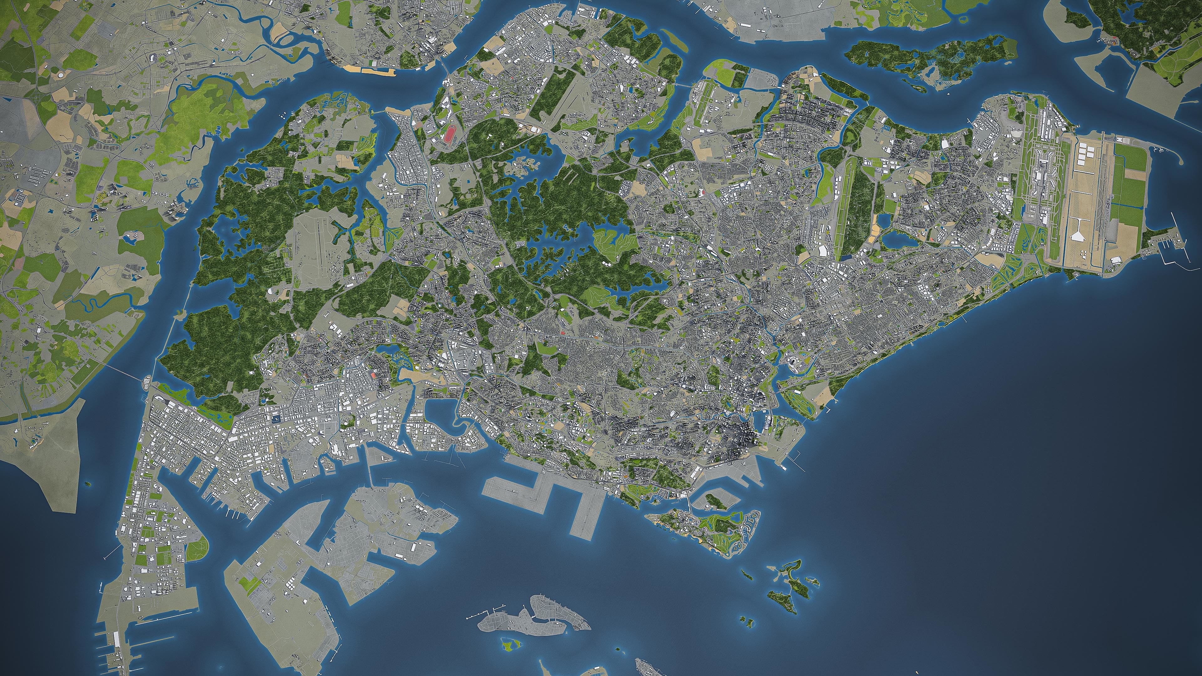 新加坡 - 完整的城市和郊区集合3d模型