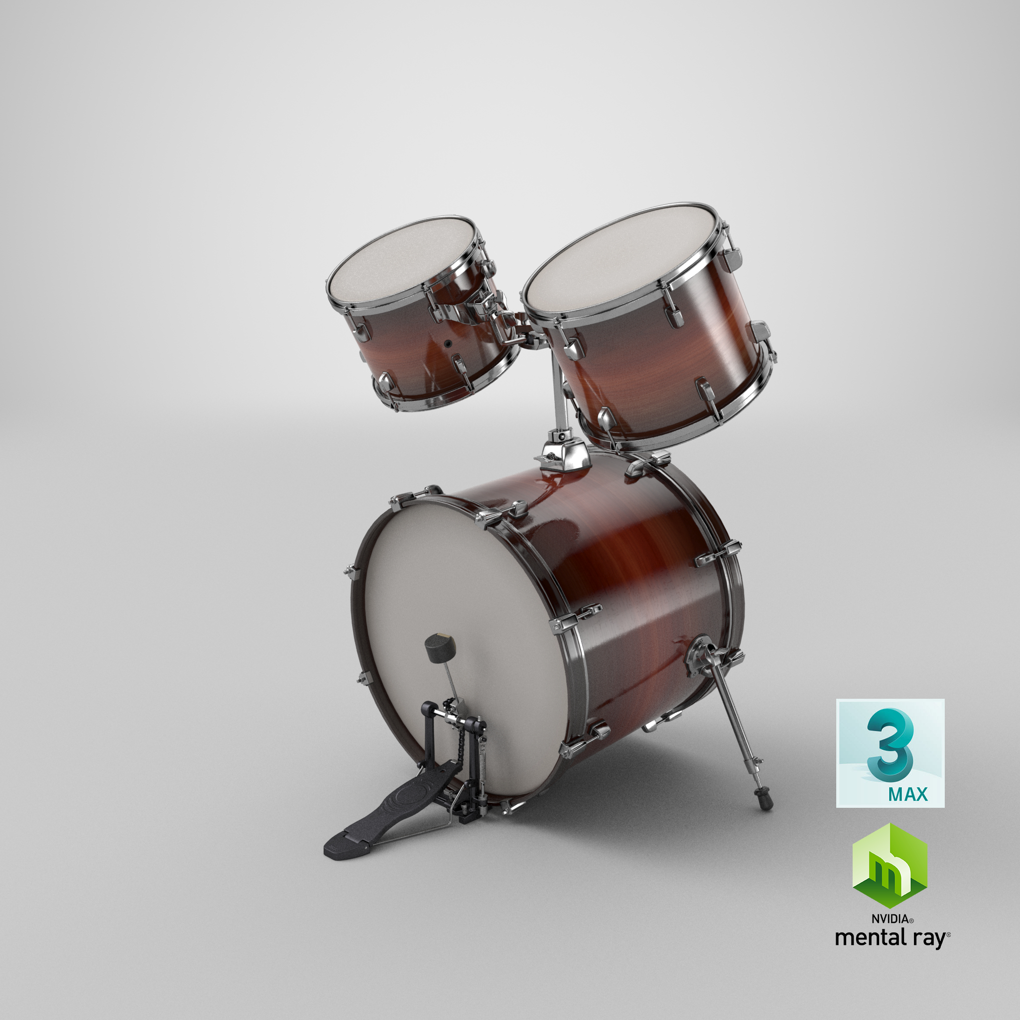 bass drum with mid n small top3d模型