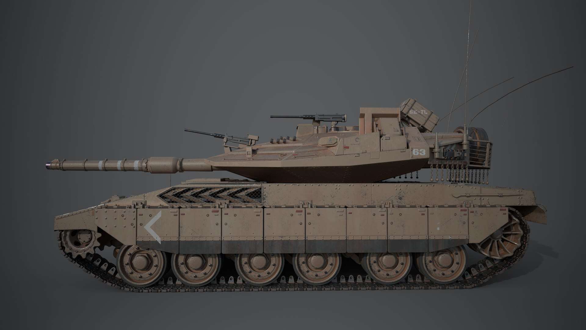 Tank Merkava 3D TurboSquid 1513538