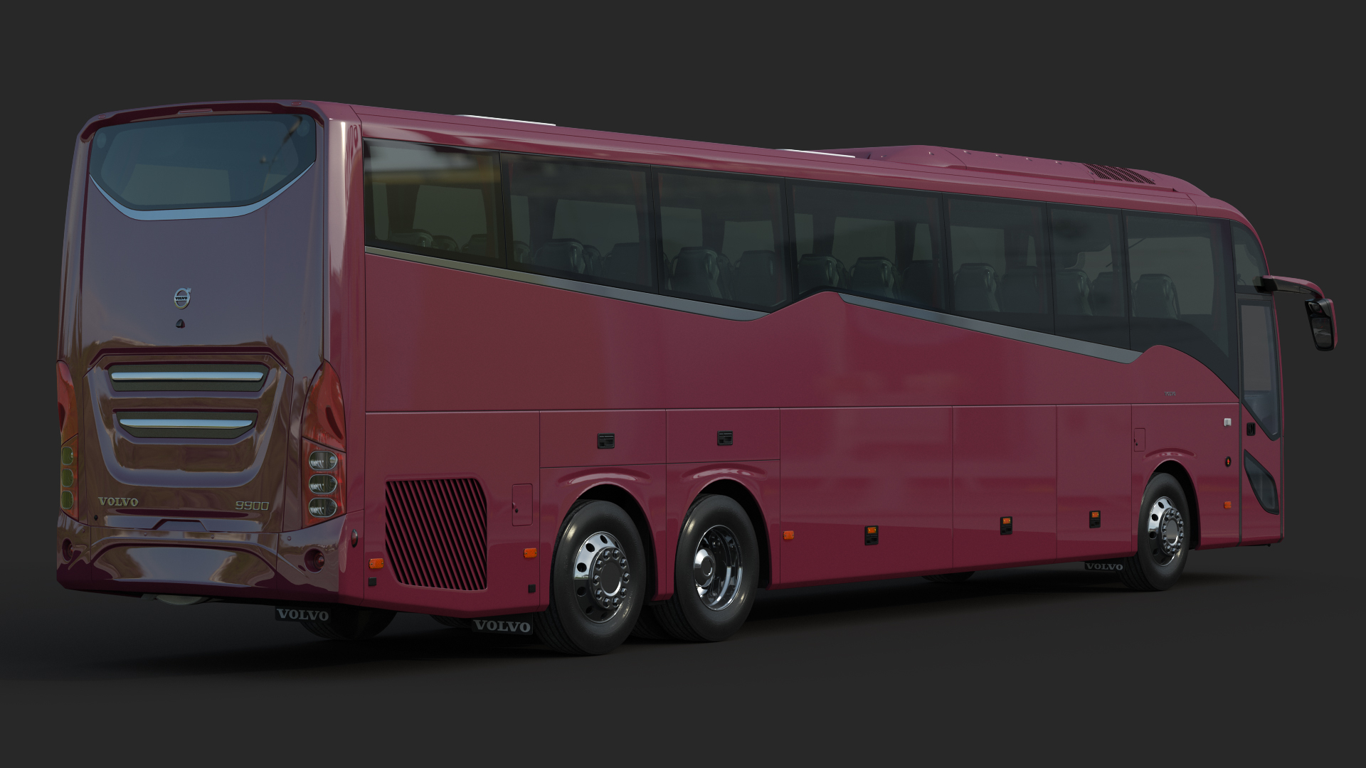 volvo 9900 bus rigged3d模型
