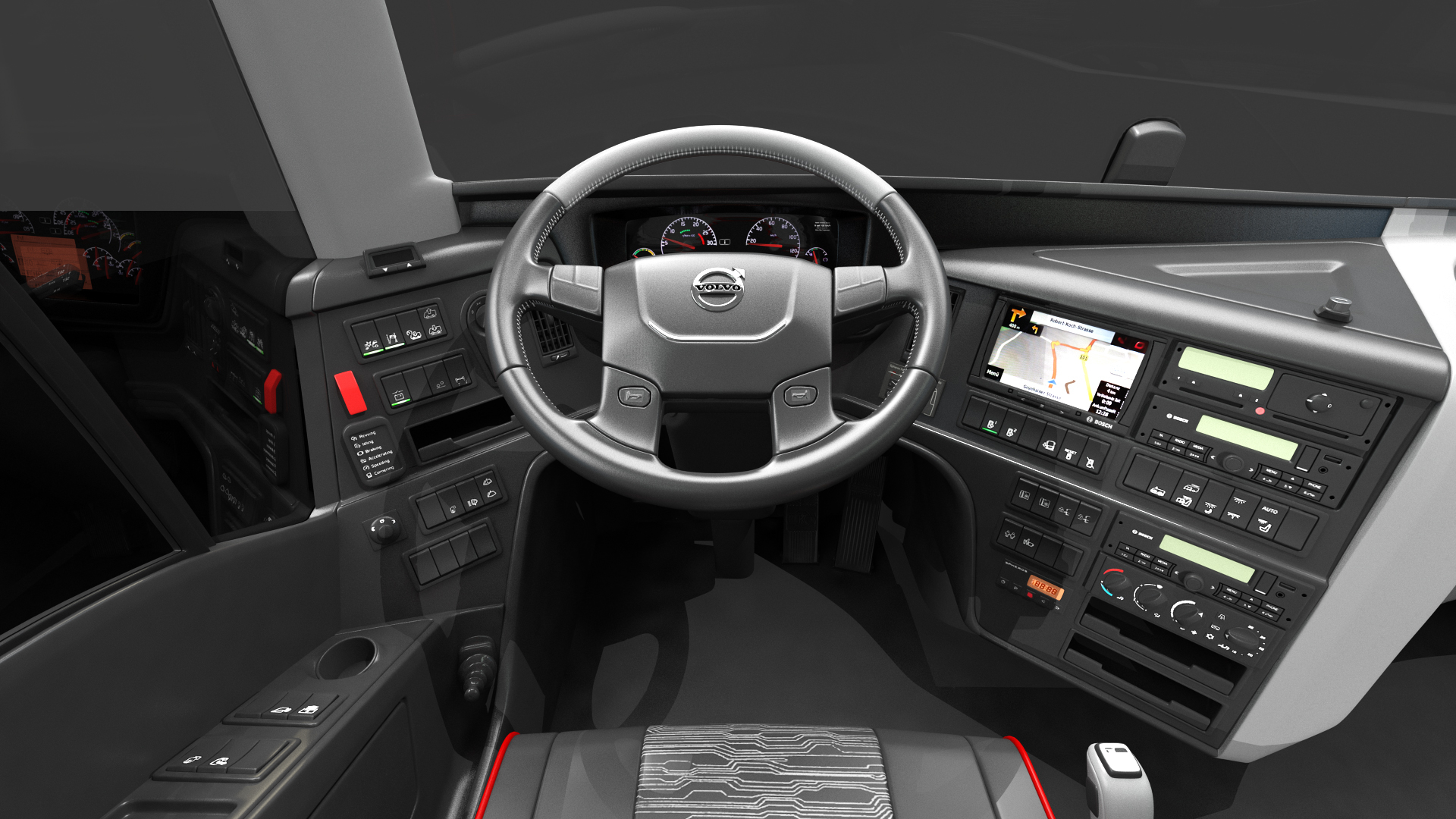 volvo 9900 bus rigged3d模型