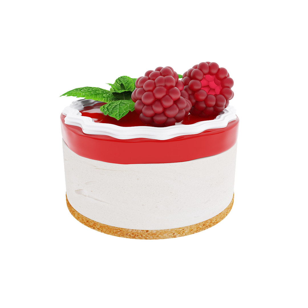 raspberry round cake with jelly3d模型