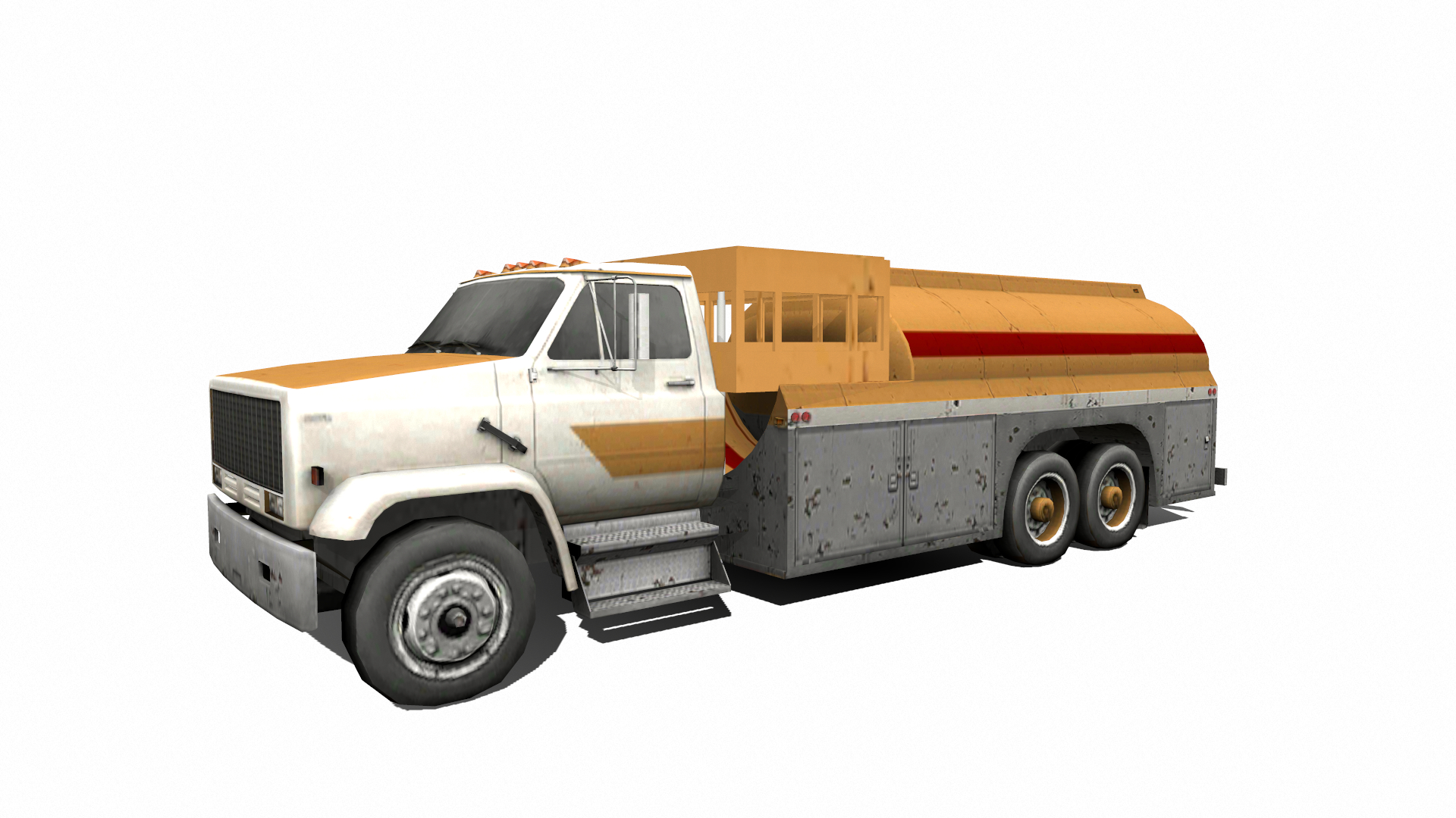 fuel truck low-poly 3d model