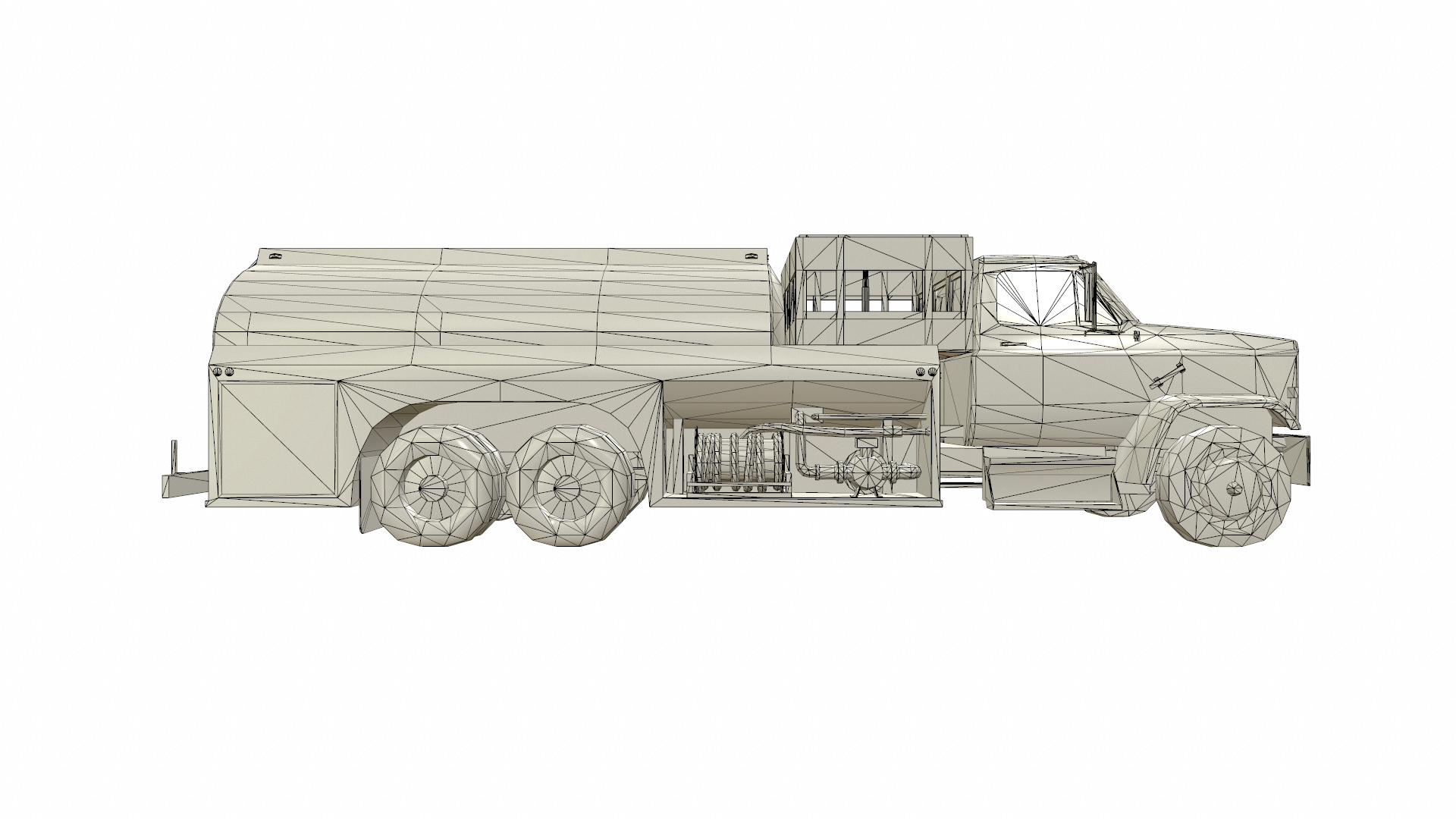 fuel truck low-poly 3d model
