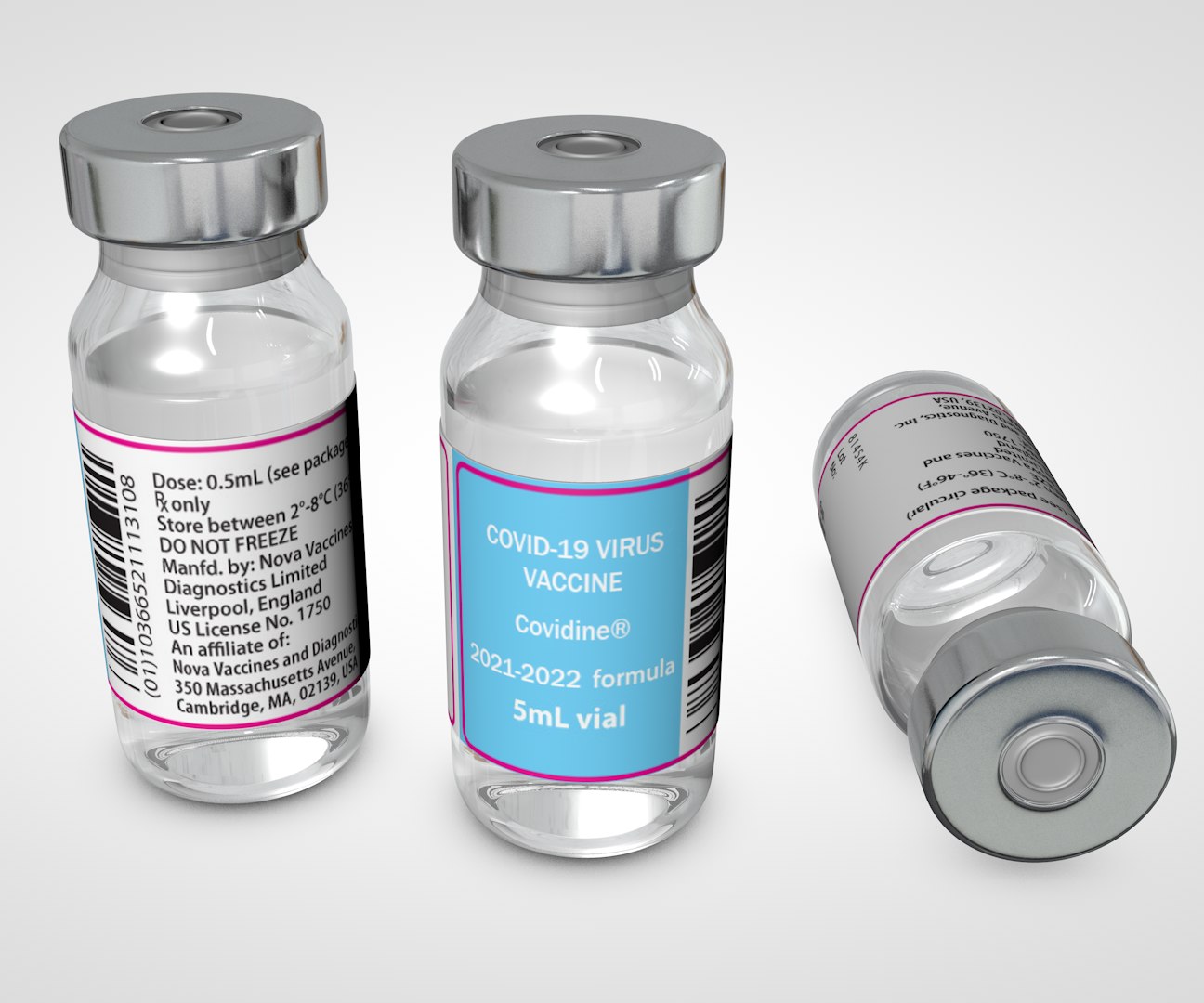 covid vaccine vial3d模型