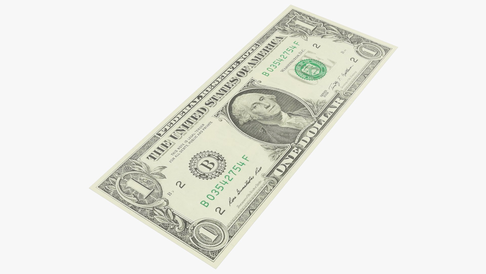 one dollar bill3d模型