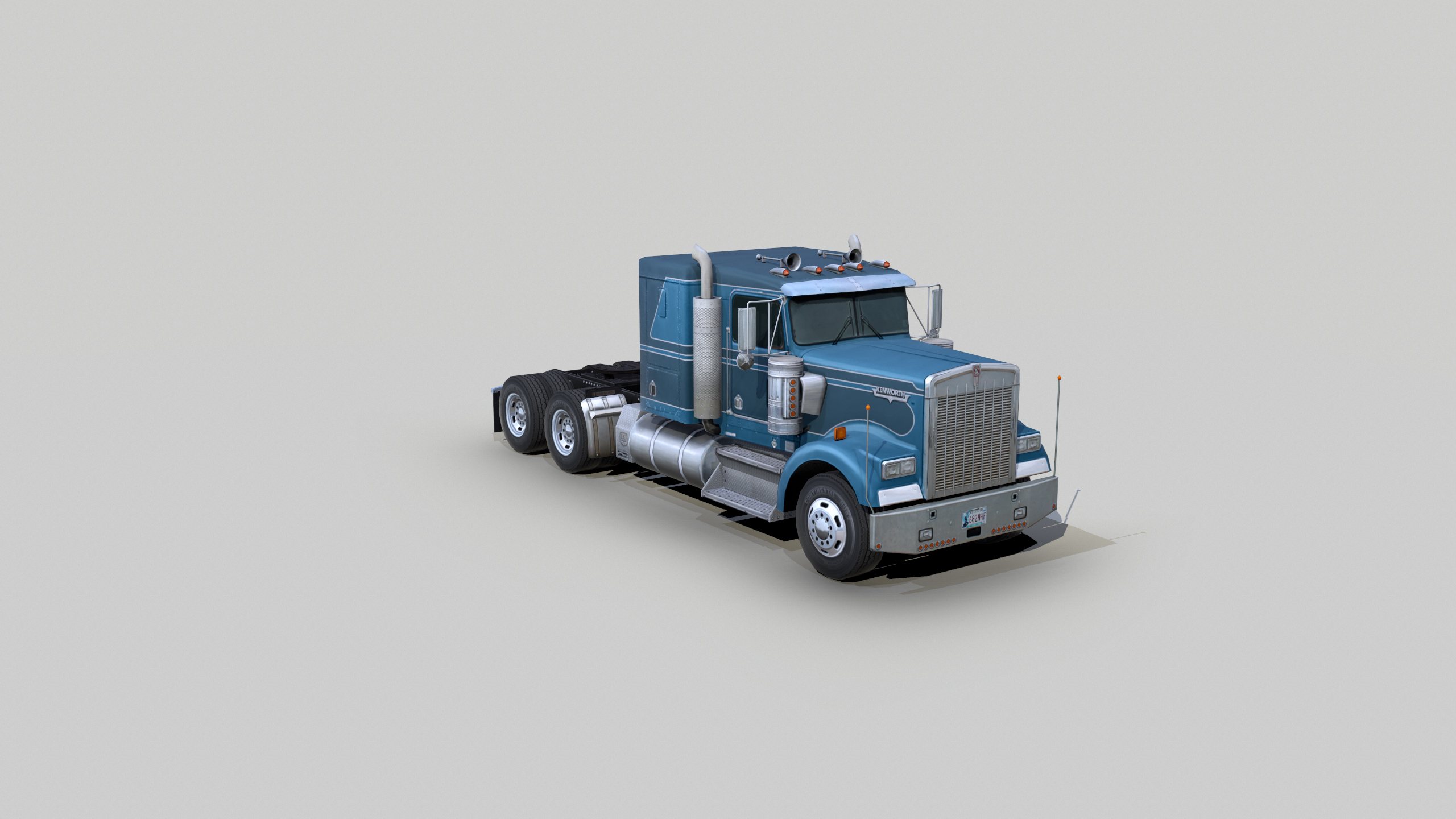 kenworth w900 semi truck3d模型