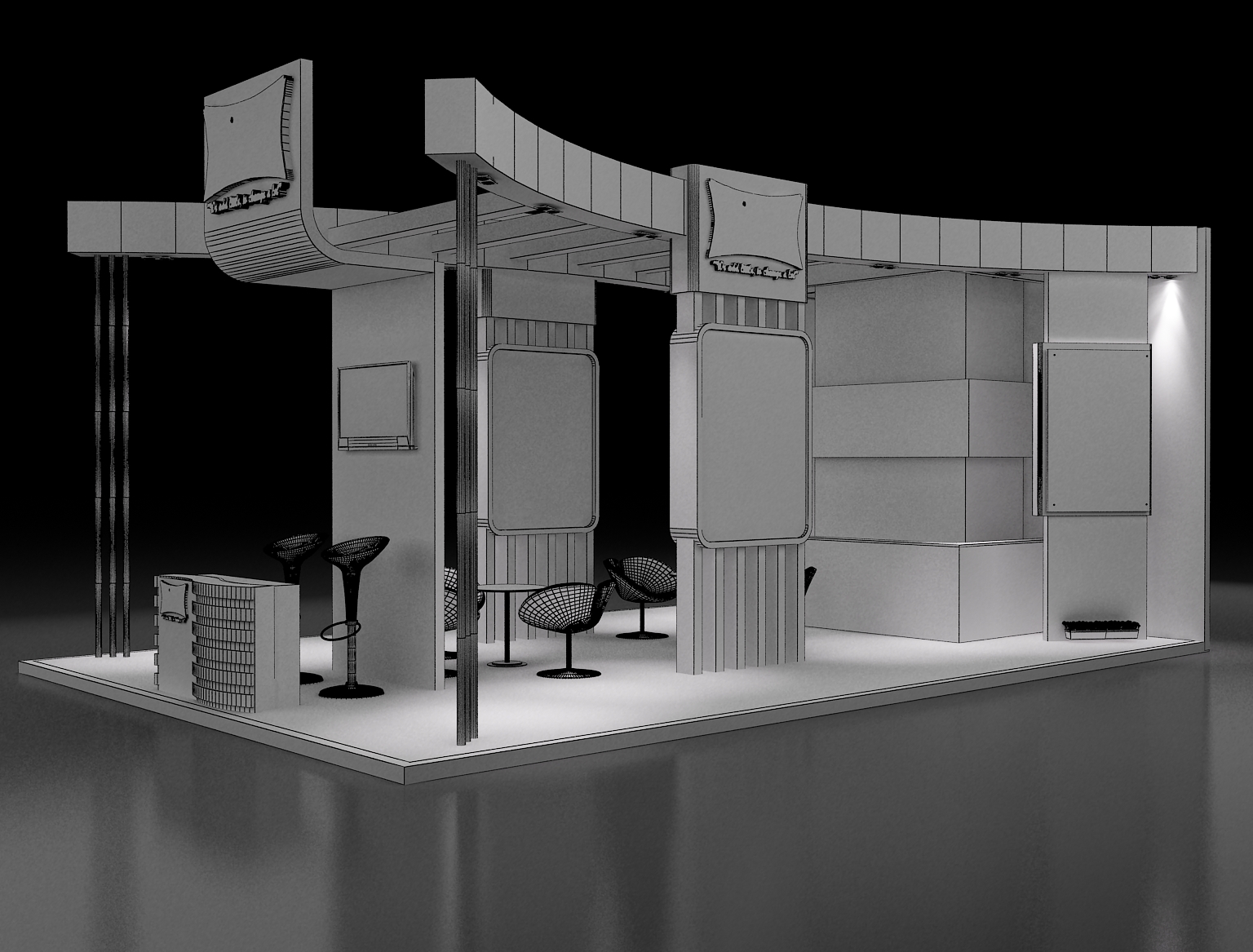 booth exhibition stand(4)3d模型