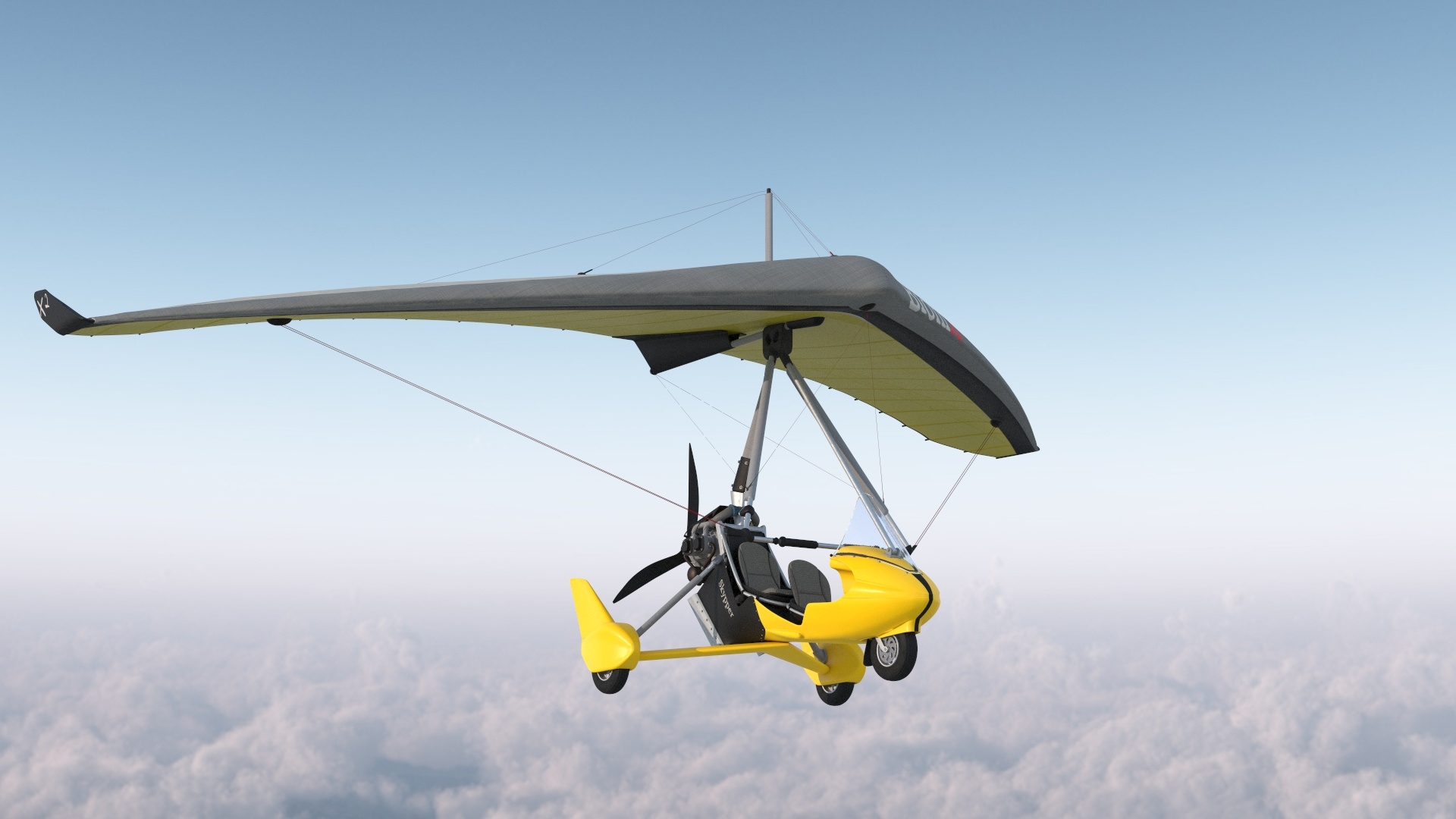 tandem ultralight trike wing bionix23d模型