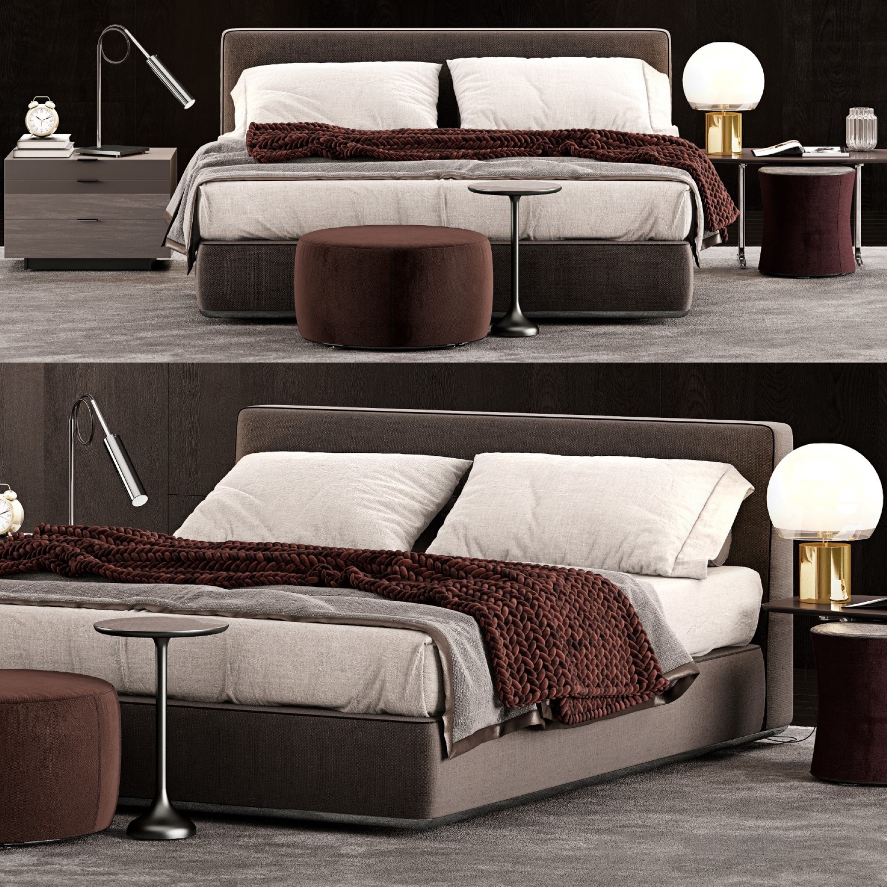 minotti powell bed.943d模型