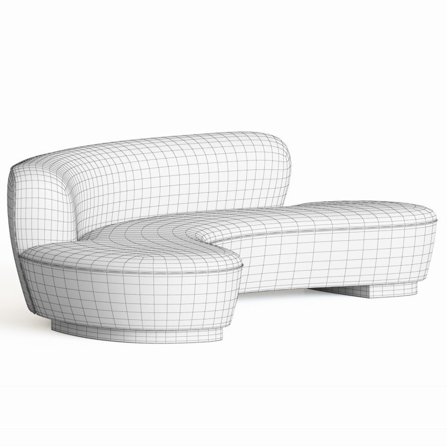 Freeform Curved Sofa Vladimir Kagan Model Turbosquid