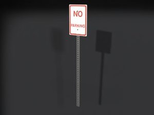 3d model of parking sign
