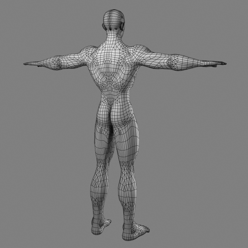 muscular male hero superhero 3d model