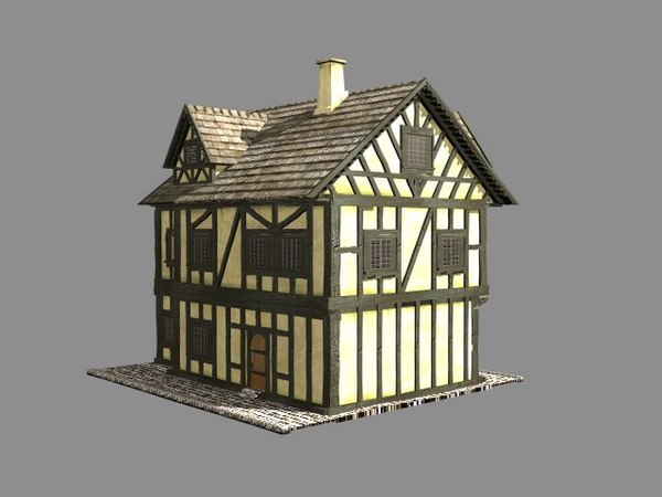 building medieval house 3d model