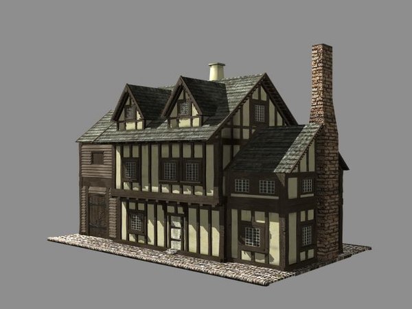 building medieval house 3d max