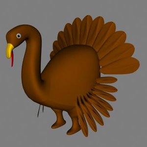 3d bird turkey