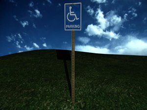 3d max handicap parking sign