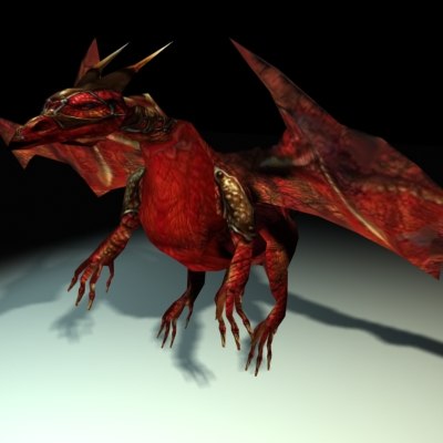 3d biped skeleton dragon model