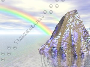 3d rain rainbow model
