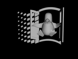 linux penguin 3d model