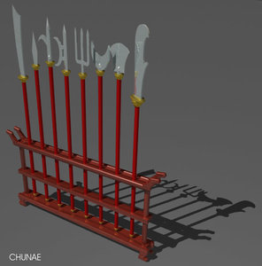 chinese weapon rack 3d model