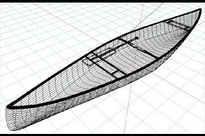 canoe autocad 3d model