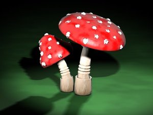 3d fantasy mushrooms model