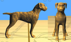 3d model of boxer dog