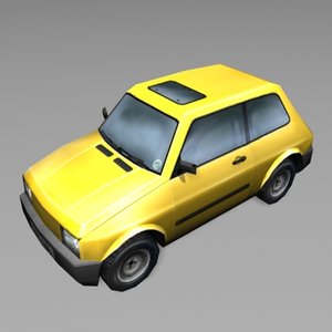 car yellow 3d 3ds