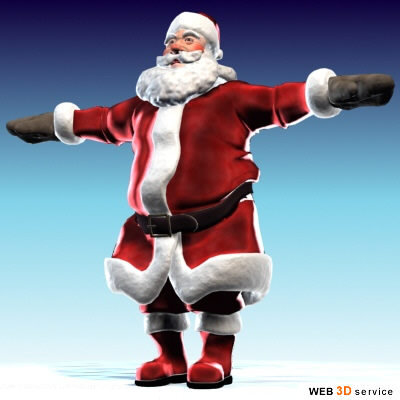 santa claus 3d drawing