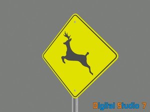 deer crossing sign 3ds