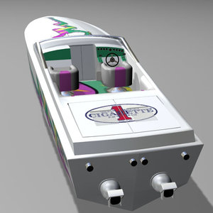 powered cigarette speed boat racing 3d model