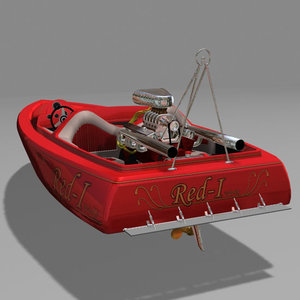 3d model speed boat drag