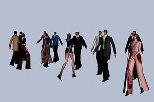 17 walking people 3d model