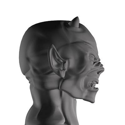 realistic devil head 3d model
