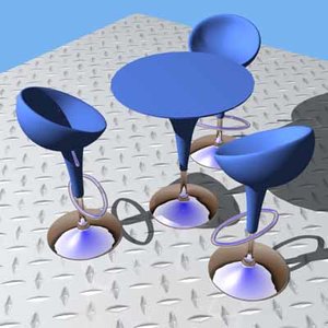 bombo chairs table 3d model