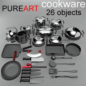 cookware pot colander 3d model