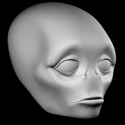 Sad Alien Head 3d 3ds