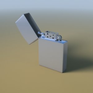 3d model metal zippo lighter