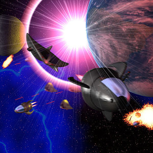space scene spaceships 3d dxf