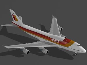 3d dwg b 747-400 iberia