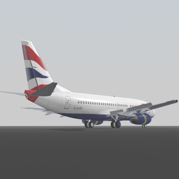 3d b 737-300 british airways