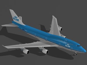 b 747-400 klm 3d max