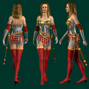 human gladiator woman 3ds