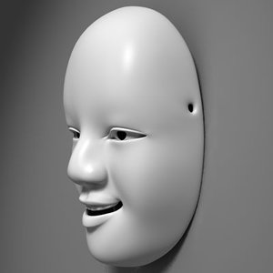 3d model of ese noh masks ko-omote