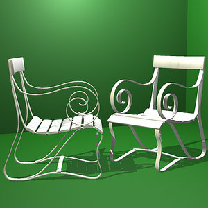 3d model victorian chair seat garden furniture