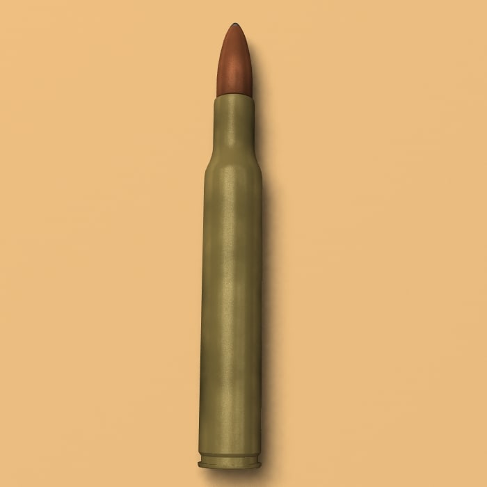 50 caliber bullet 3d model