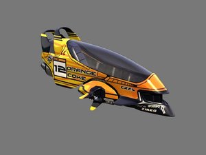 3d model racing hover car