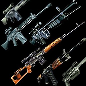 firearms pack sniper gun 3d model