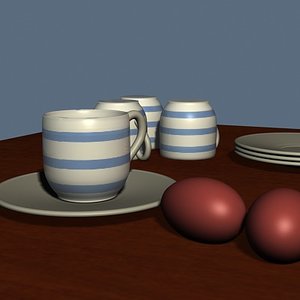 cups eggs 3d model